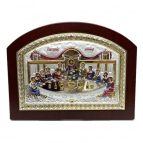 icoana "Cina cea de taina" placata aur si argint